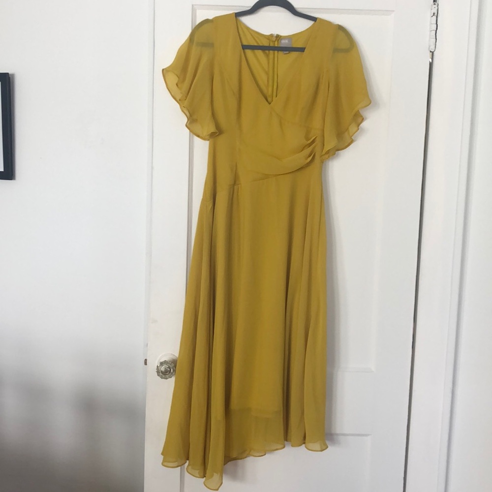 Beautiful mustard yellow chiffon dress